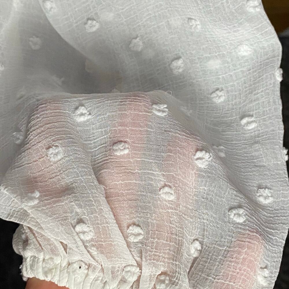 Coquette Swiss Dot Sheer Sleeve Ruched Corset Cottagecore Feminine Ethereal Top - Picture 12 of 12